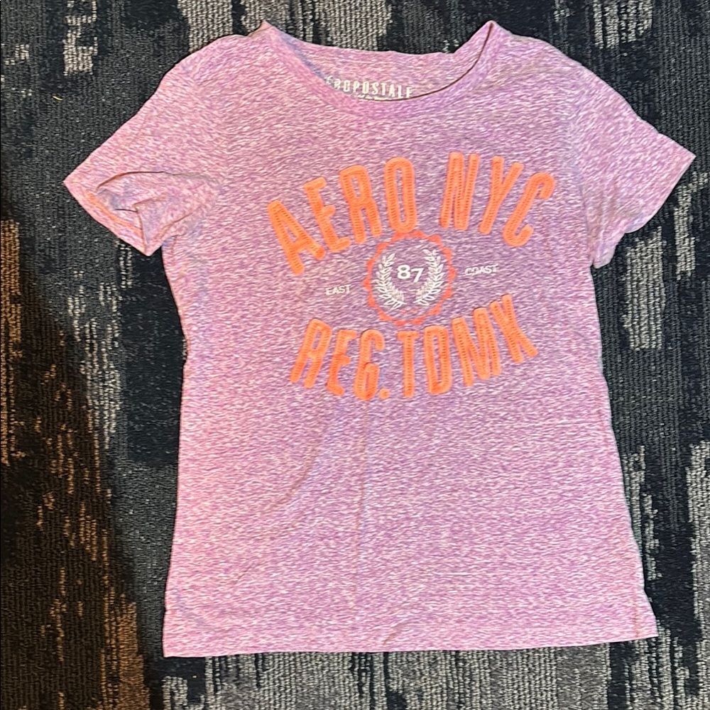 Aeropostale Pink and Orange Short Sleeve Tee